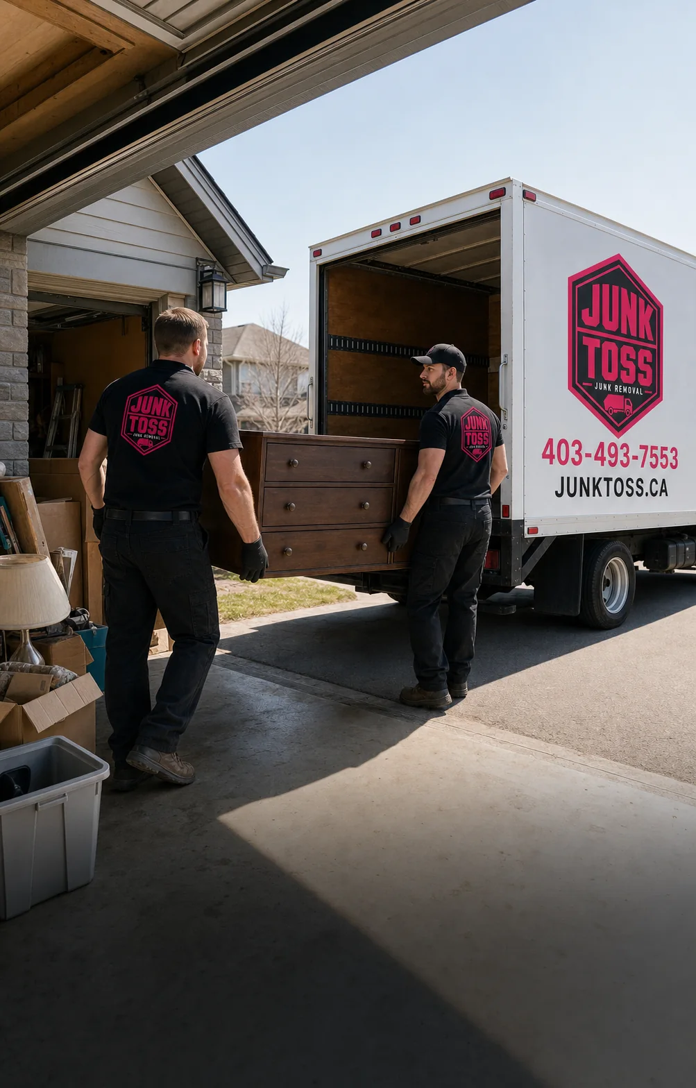 Junk Toss crew loading household junk for removal